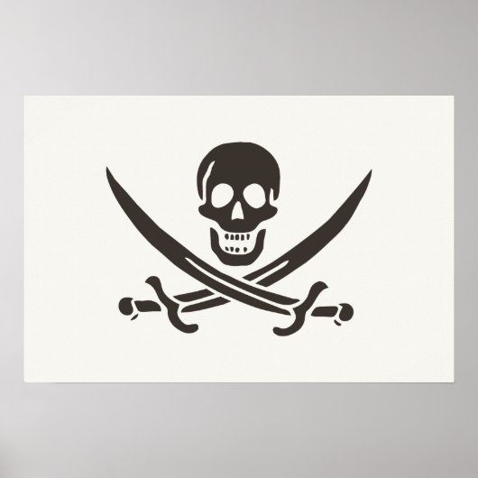 Obsidian schedelsabels Piratenvlag van Calico Jack Poster (Voorkant)