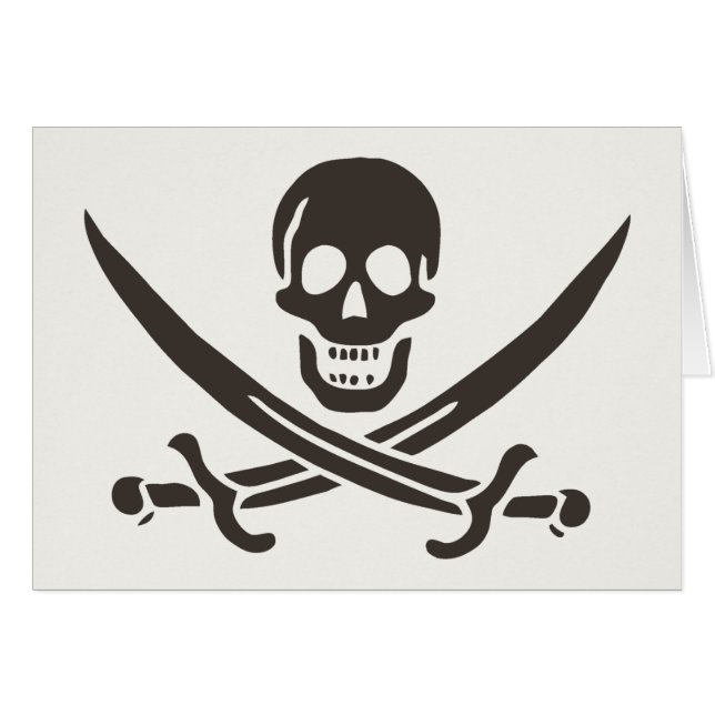 Obsidian Skull Swords Pirate flag of Calico Jack (Voorkant Horizontaal)