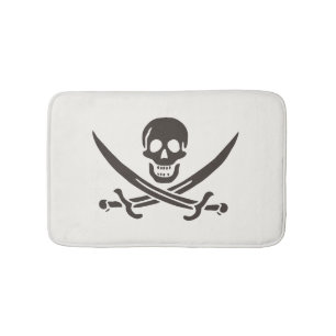 Obsidian Skull Swords Pirate flag of Calico Jack Badmat