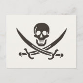 Obsidian Skull Swords Pirate flag of Calico Jack Briefkaart (Voorkant)