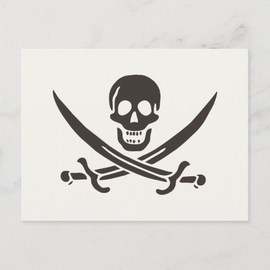 Obsidian Skull Swords Pirate flag of Calico Jack Briefkaart (Voorkant)