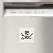 Obsidian Skull Swords Pirate flag of Calico Jack Magneet (Insitu (Vaatwasser))