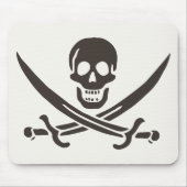 Obsidian Skull Swords Pirate flag of Calico Jack Muismat (Voorkant)