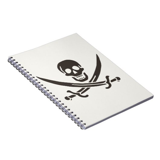 Obsidian Skull Swords Pirate flag of Calico Jack Notitieboek (Rechterzijde)