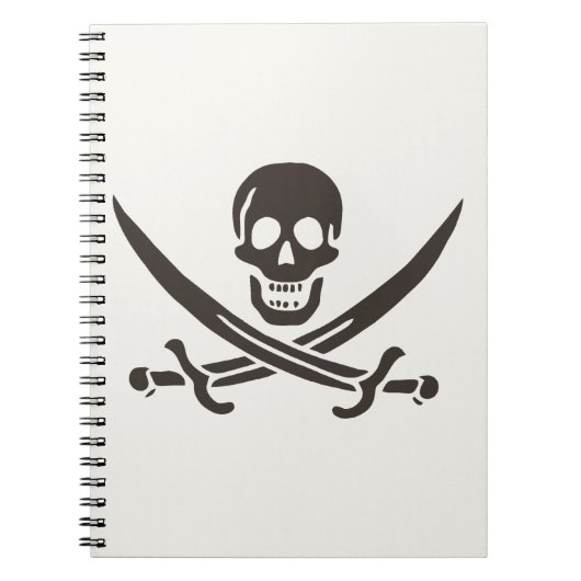 Obsidian Skull Swords Pirate flag of Calico Jack Notitieboek (Voorkant)