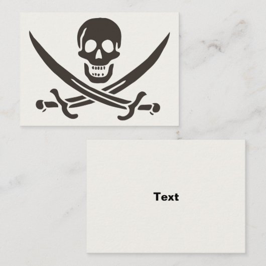 Obsidian Skull Swords Pirate flag of Calico Jack Plaatskaartje (Voorkant / Achterkant)