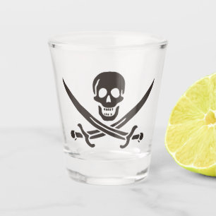 Obsidian Skull Swords Pirate flag of Calico Jack Shot Glas
