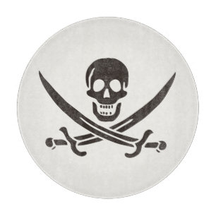 Obsidian Skull Swords Pirate flag of Calico Jack Snijplank