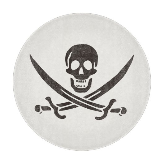 Obsidian Skull Swords Pirate flag of Calico Jack Snijplank (Voorkant)
