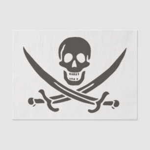Obsidian Skull Swords Pirate flag of Calico Jack Tissuepapier