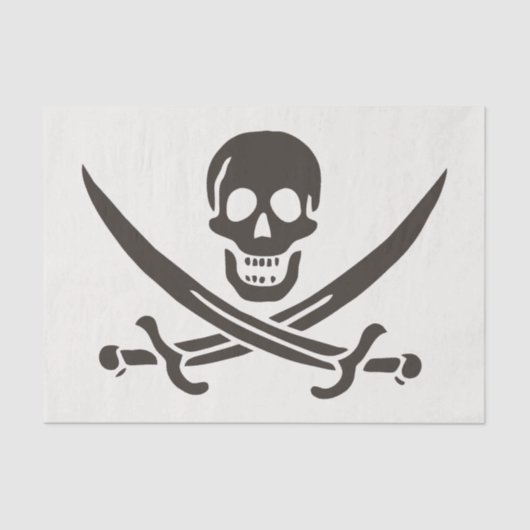 Obsidian Skull Swords Pirate flag of Calico Jack Tissuepapier (Voorkant)