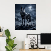 Obsidian Wolf Midnight Ridge Poster (Thuiskantoor)