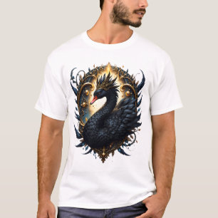 Obsidian Zwaan van Stille Gratie – Dark Fantasy T-shirt