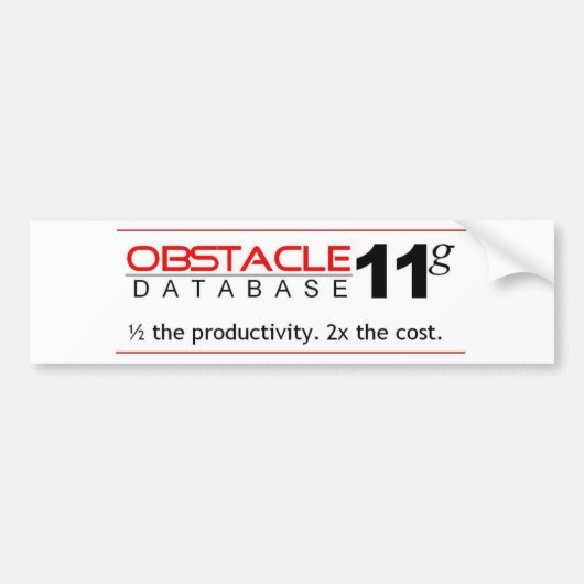 Obstacle Database 11g Bumpersticker (Voorkant)