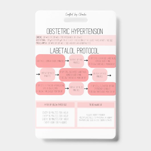 Obstetric Hypertension Nurse Reference Badge (Voorkant)
