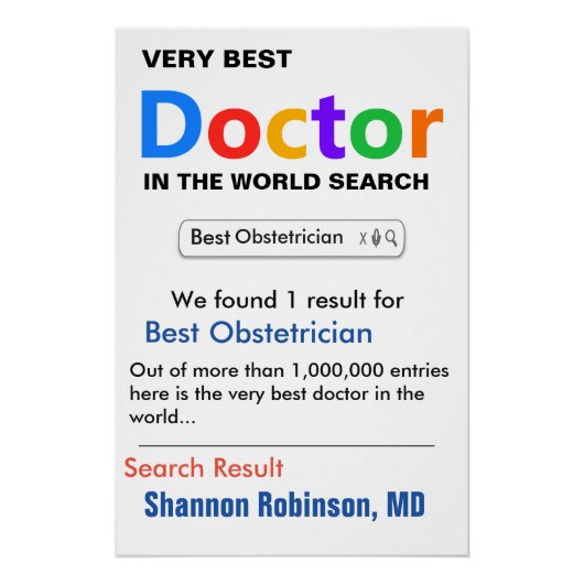 Obstetrician Custom Best Doctor Gift Perfect Poster (Voorkant)