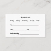 Obstétricien Gynécologie Nomination Carte de visit (Dos)