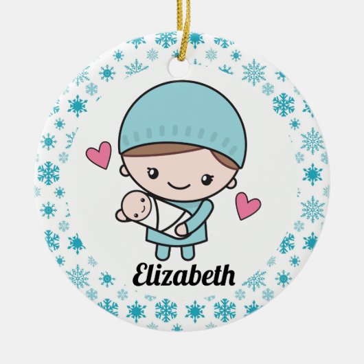 Obstetriciër OB-GYN verpleegster Keramisch Ornament (Voorkant)