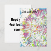 Obtenez bien bientôt aquarelle carte de voeux plat (Devant / Derrière)