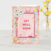 Obtenez bien bientôt la carte d'embarcation scrapb (Fleur jaune)