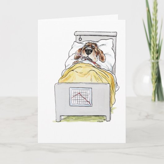 Obtenez Bien Bientôt Sick Chien Carte de voeux (Devant)