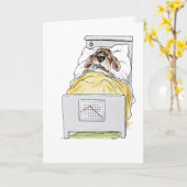 Obtenez Bien Bientôt Sick Chien Carte de voeux (Fleur jaune)