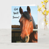 Obtenez bientôt la carte de voeux bonne de cheval (Fleur jaune)