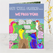 "Obtenez l'ami bon… tu nous manque !" Grande carte (Fleur jaune)