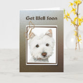 Obtenez le puits bientôt, carte de voeux mignonne (Fleur jaune)