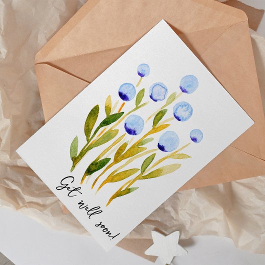 Obtenez très bientôt une carte de fleurs d'aquarel