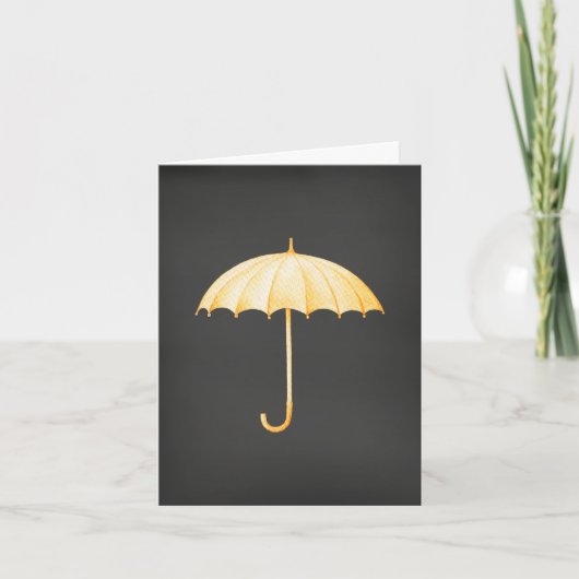Obtenez une carte de bien avec un parapluie jaune (Devant)