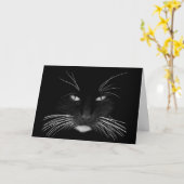 Obtenez une carte de chat noire (Fleur jaune)