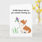 Obtenez une carte de voeux Welsh Corgi (Fleur jaune)