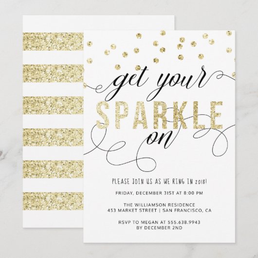 Obtenez Votre Étincelle Sur Invitation Du Nouvel A (Devant / Derrière)