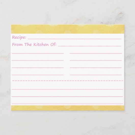 Obtenir des cartes de recette vierges (Devant)