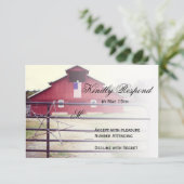 Obtenir des cartes RSVP de mariage rouge craché (Debout devant)