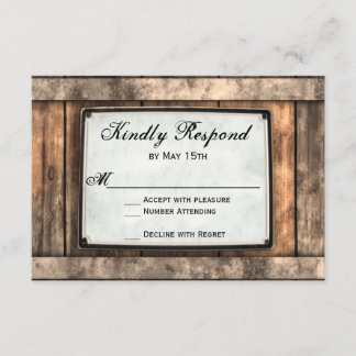 Obtenir des cartes RSVP de mariage rustique en boi