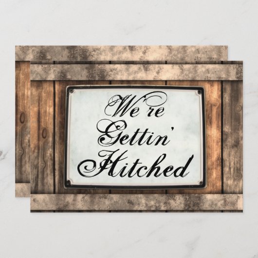 Obtenir des invitations de mariage rustique en boi (Devant / Derrière)