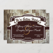 Obtenir des invitations de mariage rustique en boi (Devant / Derrière)