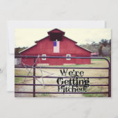 Obtenir Hitched Red Grange Mariage Invitations (Devant)