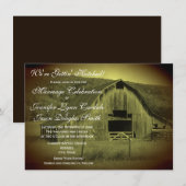 Obtenir Hitched Rustic Grange Mariage Invitations (Devant / Derrière)