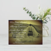Obtenir Hitched Rustic Grange Mariage Invitations (Debout devant)