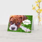 Obtenir la carte Boxer Puppy Peinture (Fleur jaune)