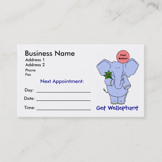 Obtenir la carte de rendez-vous Wellephant (Devant)