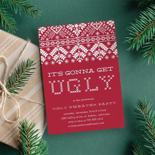 Obtenir laid | Invitation de la fête du pull moche