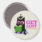 Obtenir perdu dans un bon livre - Rond Magnet (Recto/Verso)