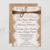 Obtenir un Burlap gravé Imprimer les invitations d (Devant / Derrière)