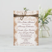 Obtenir un Burlap gravé Imprimer les invitations d (Debout devant)