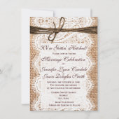 Obtenir un Burlap gravé Imprimer les invitations d (Devant)