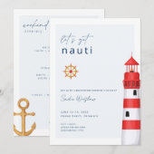 Obtenons Nauti Nautical Bachelorette Invitation (Devant / Derrière)